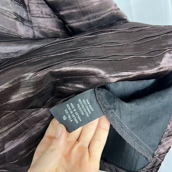 Dana Kay plus size satin formal tank top asymmetric neckline sz 18 dressy - Picture 6 of 8